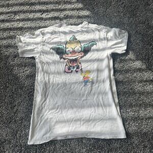 The Simpsons‎ Krusty Bart Shirt Mens Small White Double Sided Graphic Tee TV